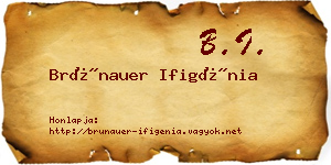 Brünauer Ifigénia névjegykártya